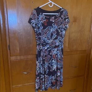 Chic Paisley Print Midi Dress